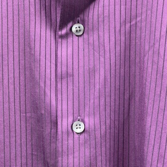 VTG APT 9 Luxury Shirt Mens XL Purple Black Striped Modern Fit Button Down NWT - Picture 3 of 16